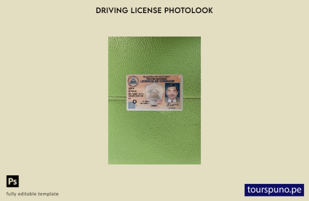 listo para imprimir licencia de conducir de Nicaragua presente plantilla frontal